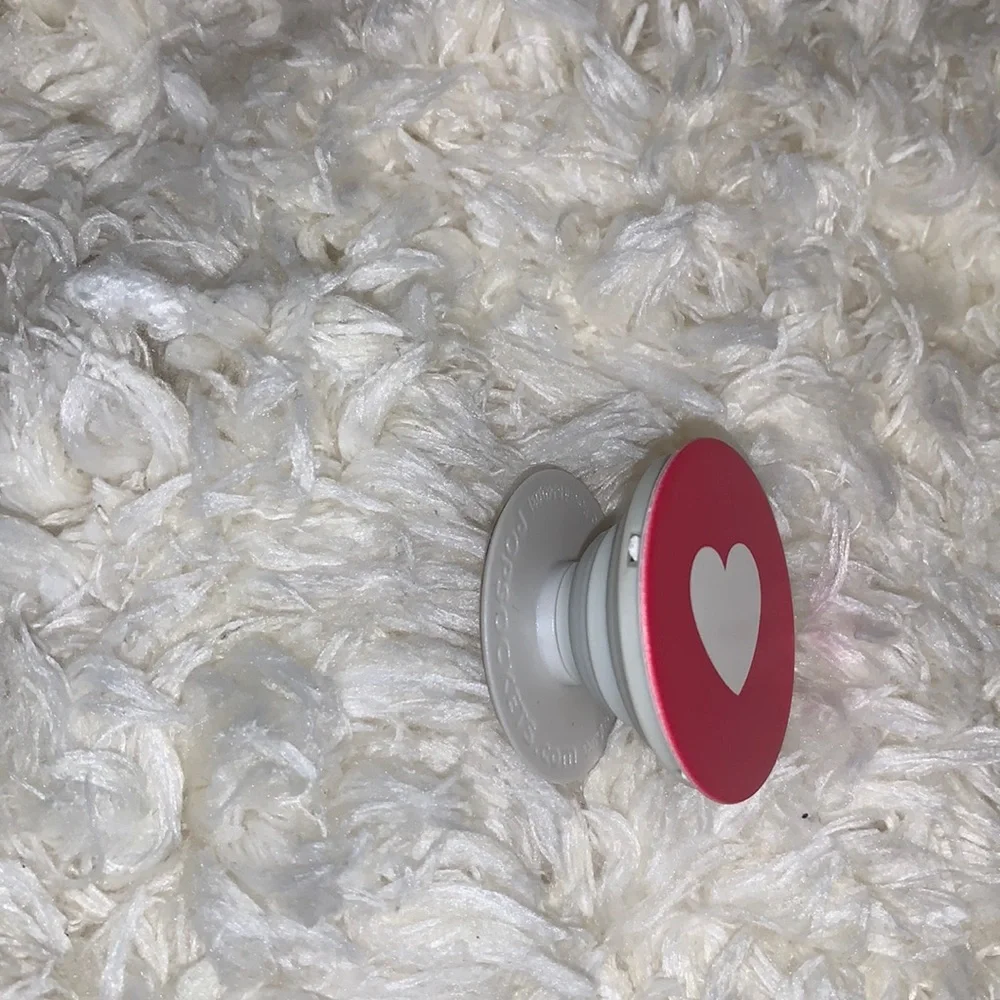 New “Love” button Heart Pop Socket / red & white for phone case / stand Red